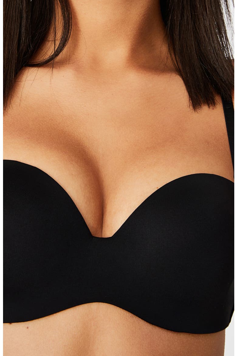 Women's Everyday Strapless Lightly Lined T-Shirt Bra, Alternate, color, Black