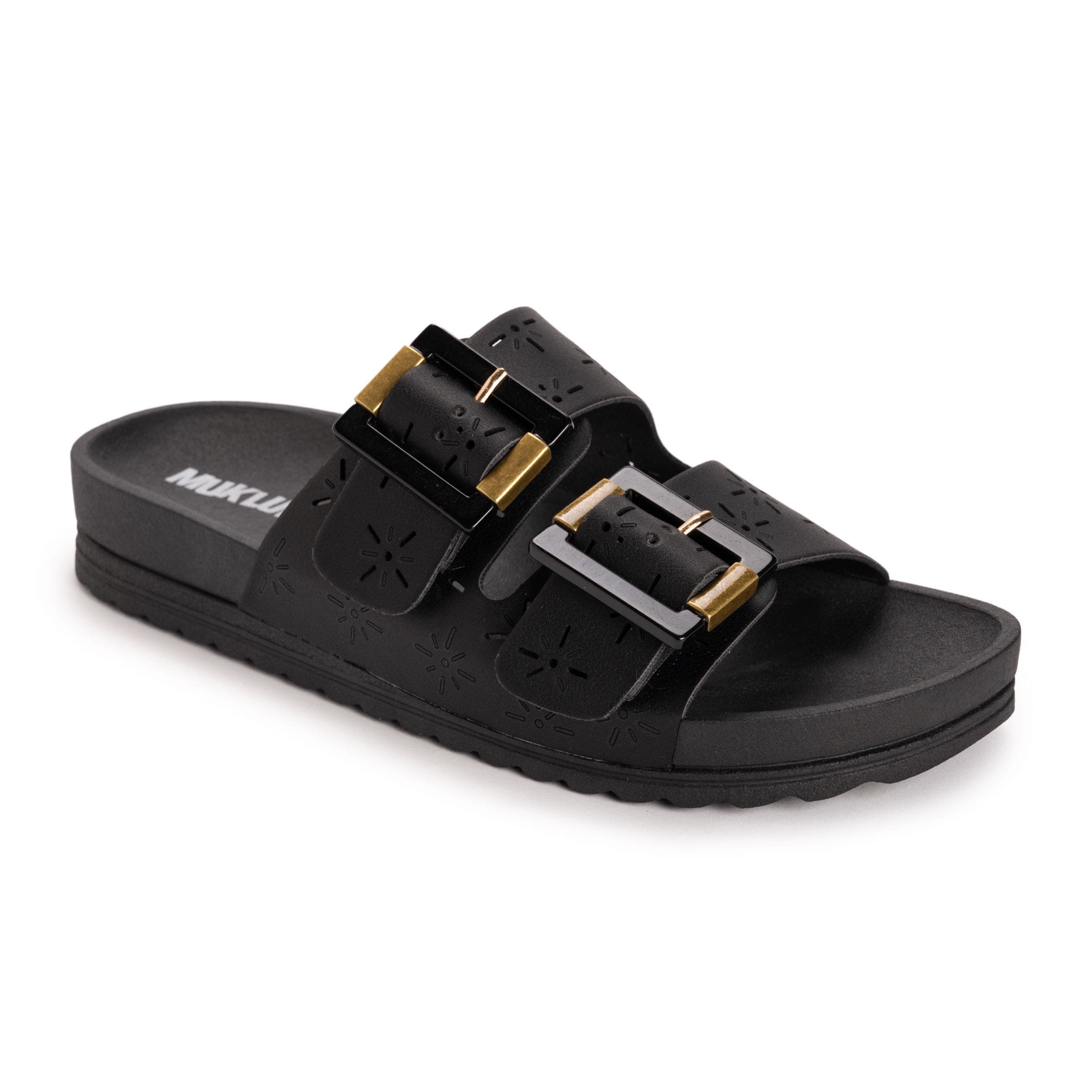 MUK LUKS Women's Grand Cayman Sandal, Main, color, Black Motif