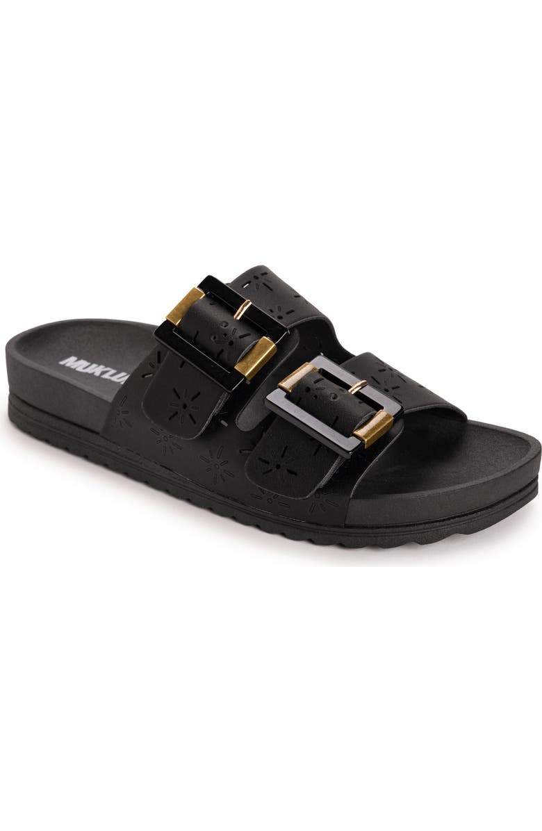 MUK LUKS Women's Grand Cayman Sandal, Main, color, Black Motif