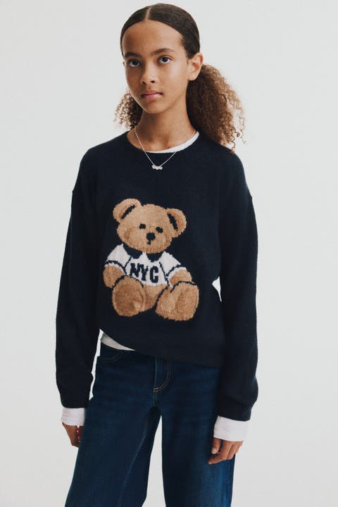 Loose-Fit Motif-Detail Sweater