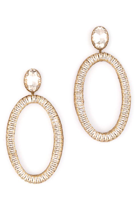 Eaton Crystal Embellished Drop Earrings