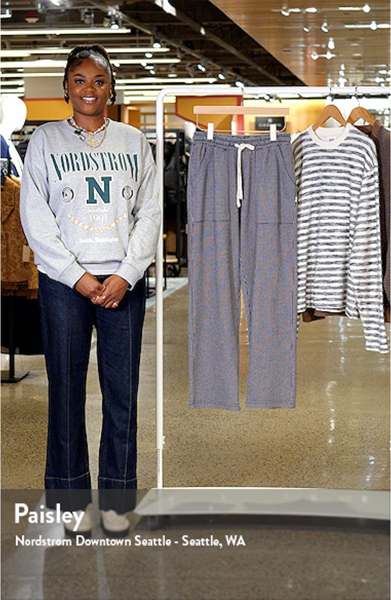 Houndstooth Jacquare Cotton Blend Knit Drawstring Pants, sales video thumbnail