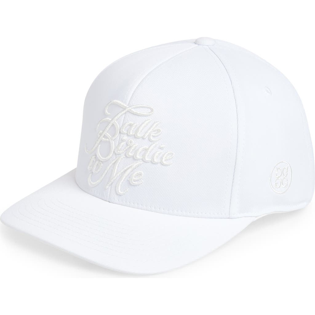 G/fore Talk Birdie To Me Performance Twill Snapback Cap In Snow