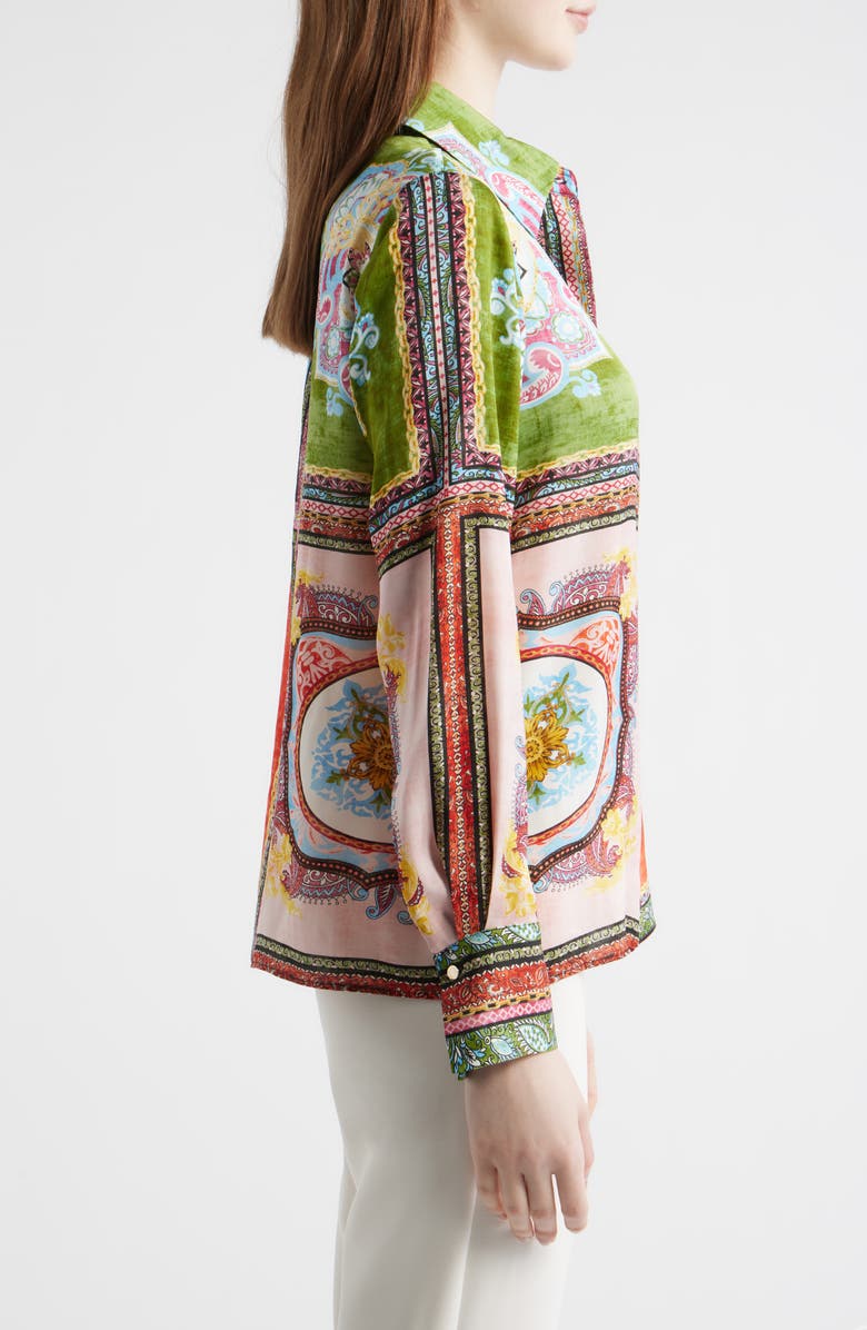 Elie Tahari Johanna Kaleidoscope Button-Up Shirt, Alternate, color, Kaleidoscope Print