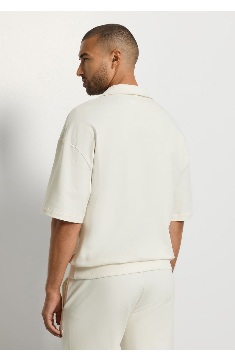 Hanro Natural Living Organic Cotton Collar Sweatshirt, Alternate, color, Misty White