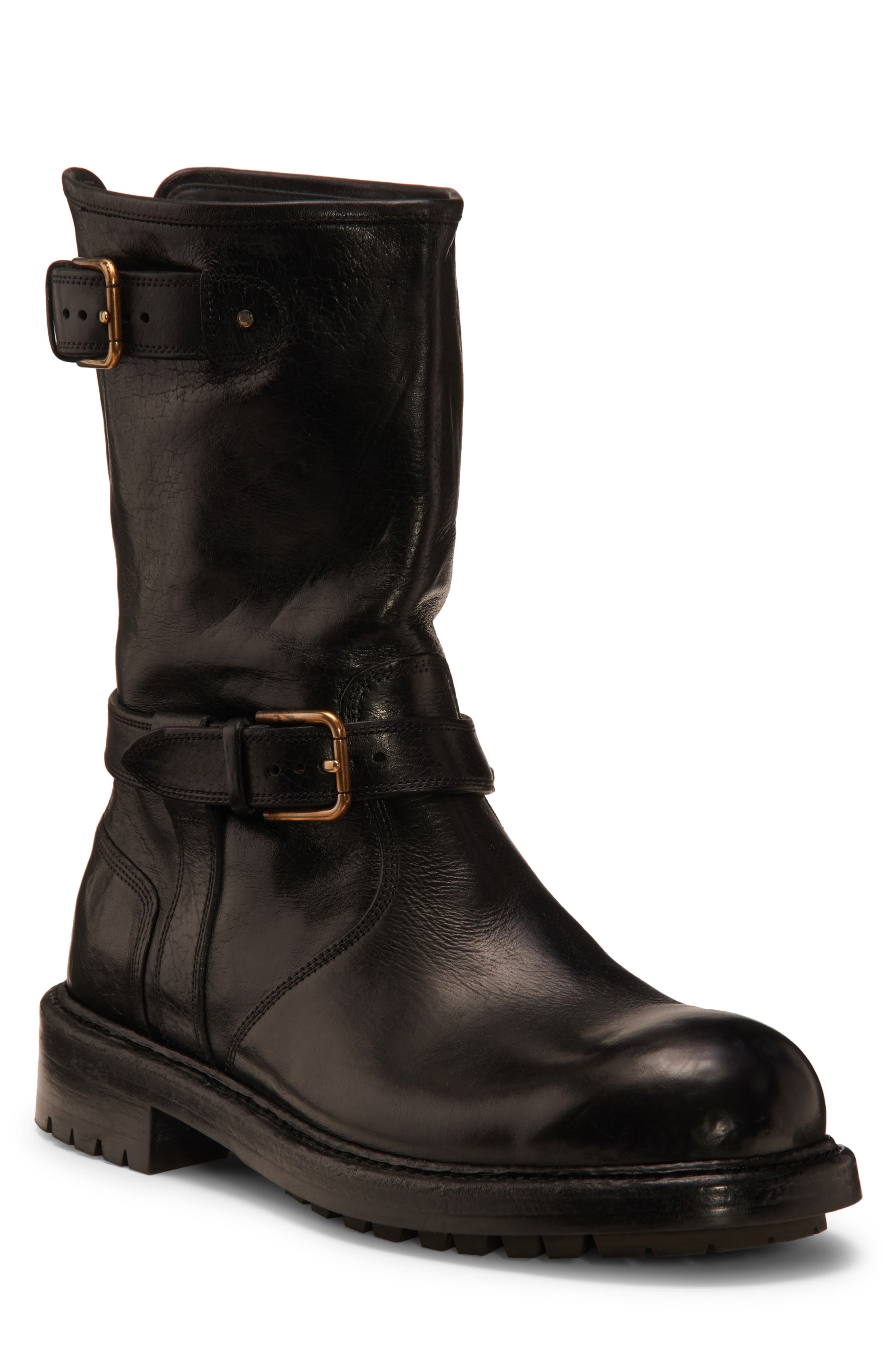 Dolce&Gabbana Bernini Biker Boot, Main, color, Black