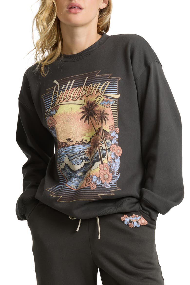 What a View Graphic Sweatshirt, Main, color, OFF BLACK