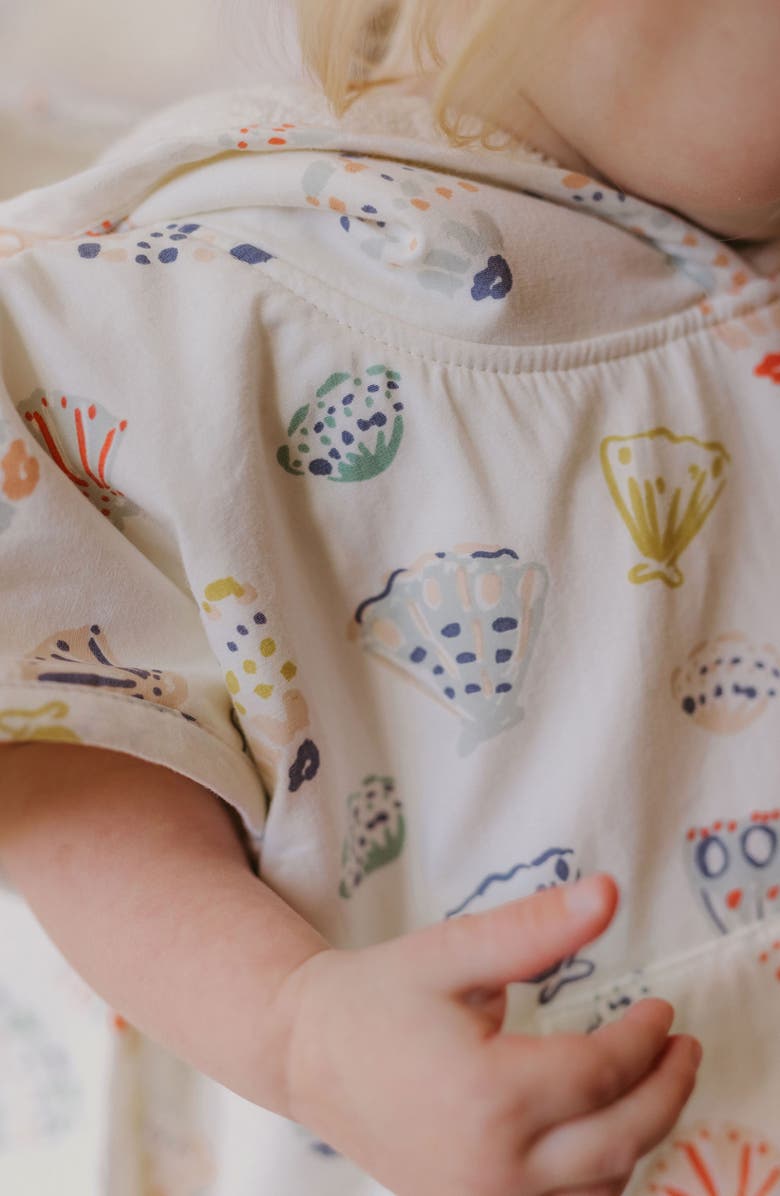 Pehr Seashell Saltwater Organic Cotton Hooded Towel Poncho, Alternate, color, 