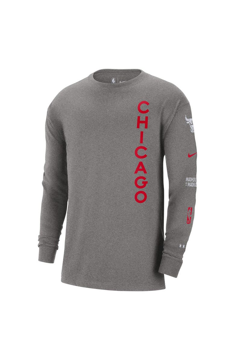 Nike Men's Nike Charcoal Chicago Bulls 2023/24 City Edition Max90 Expressive Long Sleeve T-Shirt, Alternate, color, 