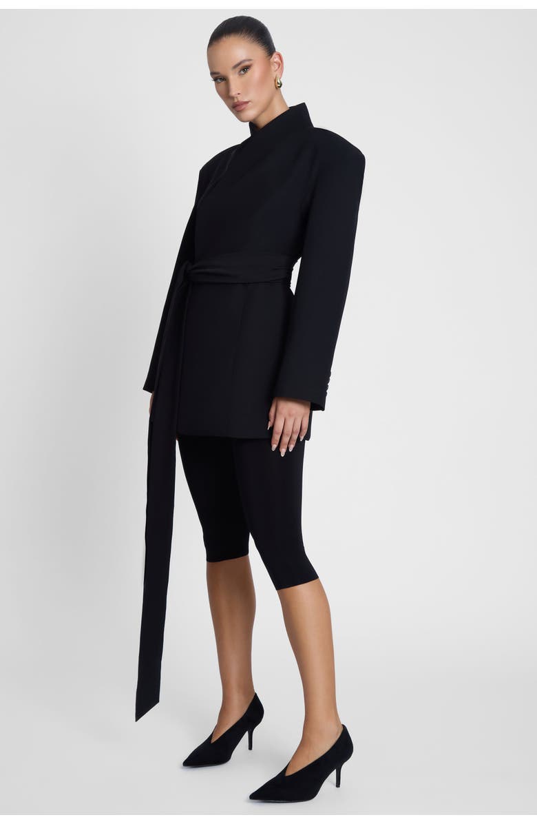 LEAU Cairo Hourglass Belted Coat, Alternate, color, Black