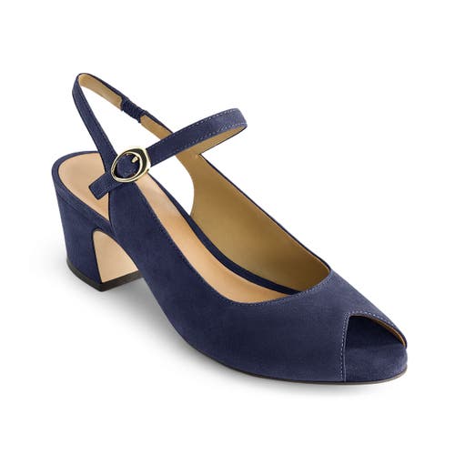 Bernardo Suede Mary Jane Peep Slingback Pumps