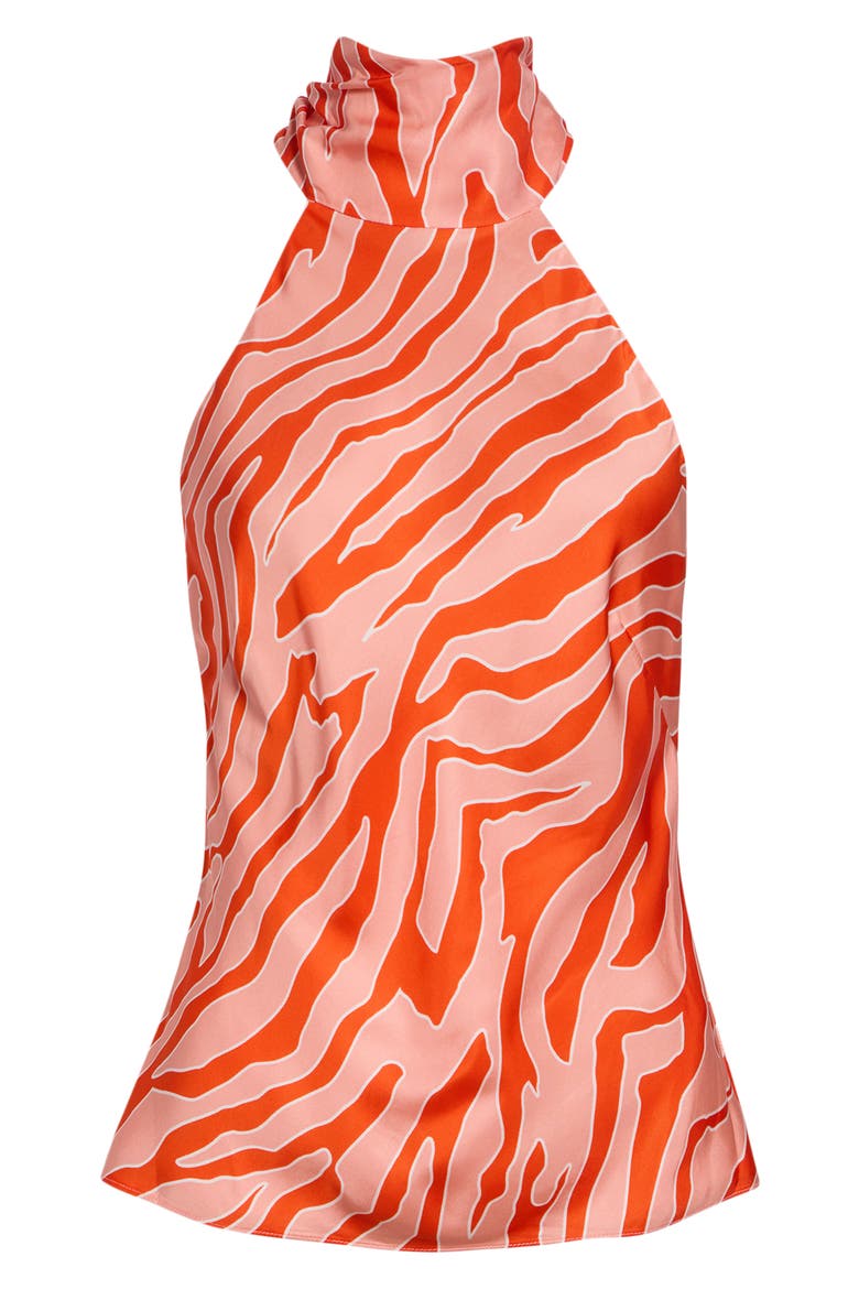 Izzie Zebra Stripe Halter Top, Alternate, color, SUNRISE ZEBRA
