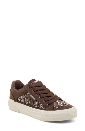 Rocket Dog Cheery Fancy Wells Sequined Platform Sneaker In Brown