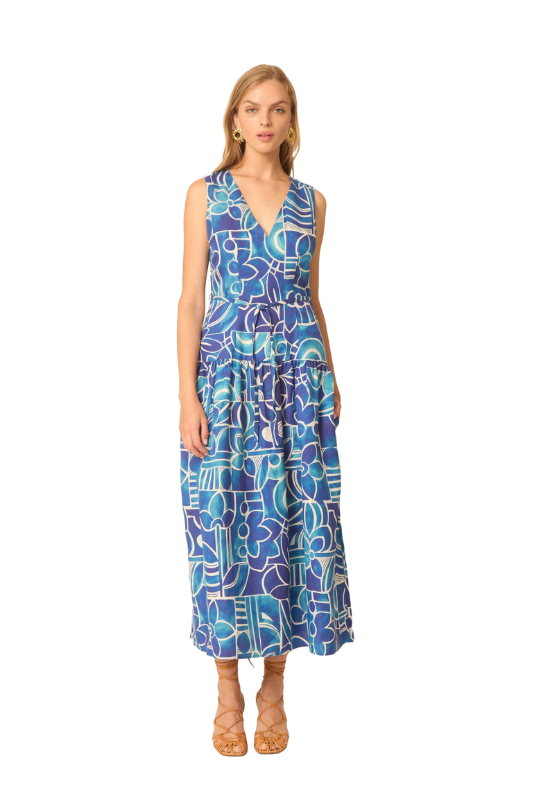 Beatriz Dress, Main, color, Mykonos print