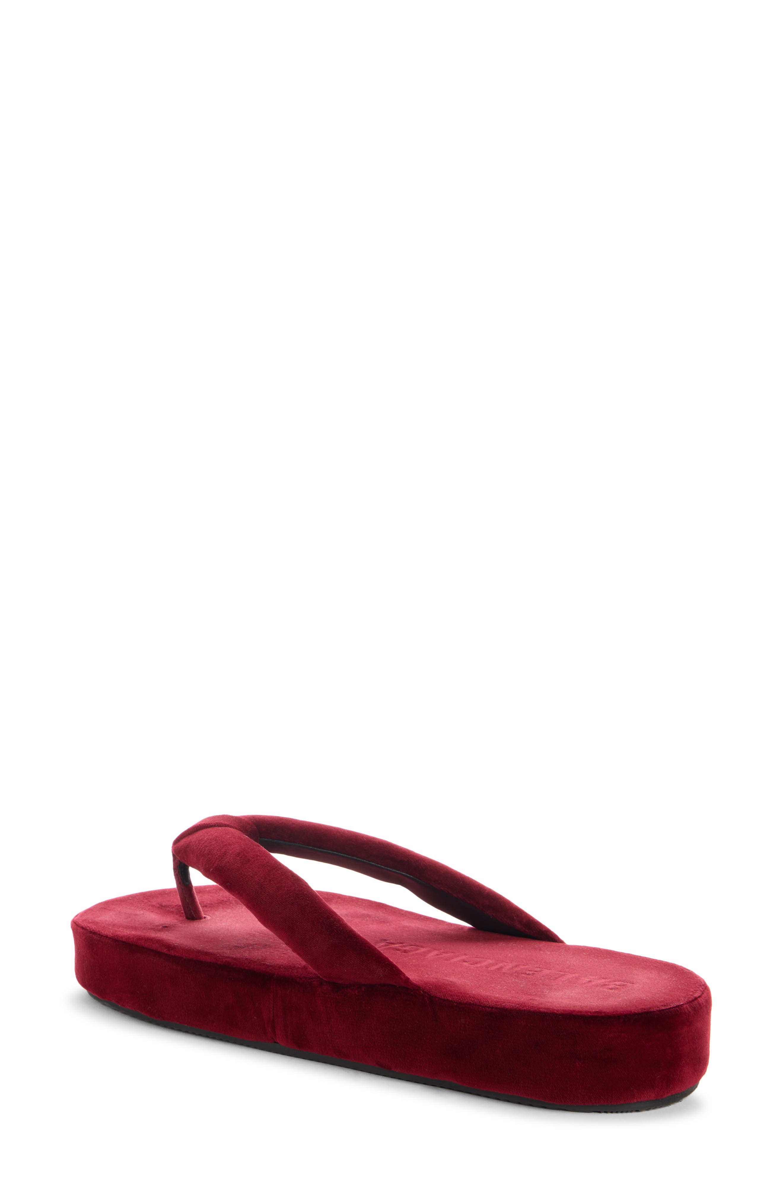 Balenciaga Jet Lag Velvet Platform Flip Flop, Alternate, color, 