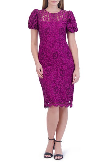 ELIZA J ELIZA J FLORAL LACE SHEATH COCKTAIL DRESS