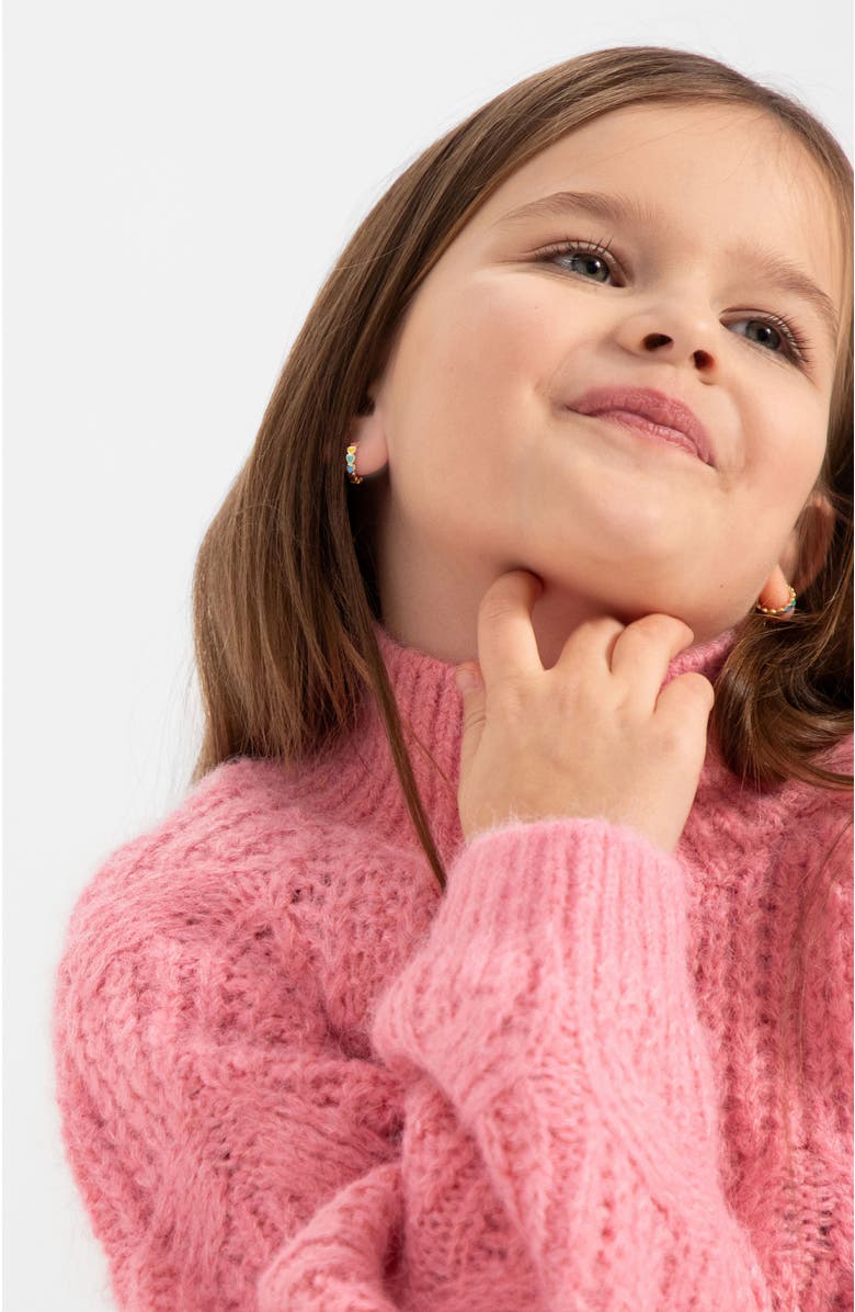 In Season Jewelry Enamel Cascading Heart Girl Earrings, Alternate, color, Multi-Color