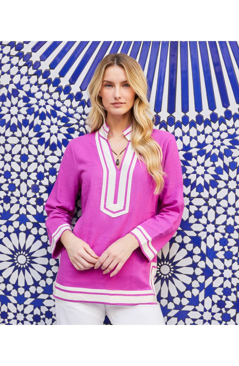 Karen Kane The St. Tropez Linen Blend Tunic, Alternate, color, Orchid