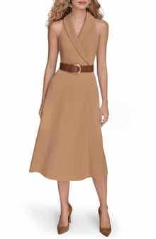 Sleeveless Belted A-Line Dress