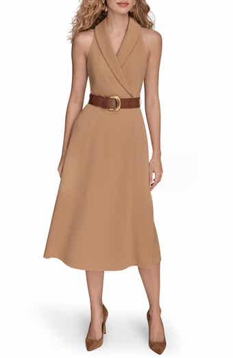 Sleeveless Belted A-Line Dress