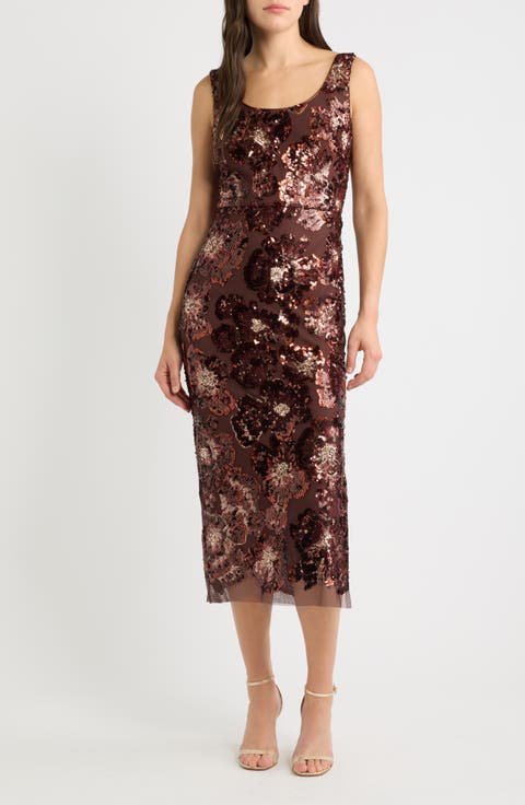 Sequin Sleeveless Midi Dress