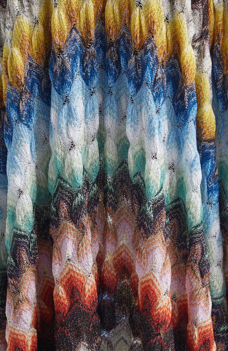 Missoni Metallic Knit Lace Gown, Alternate, color, Multicolor On Black Base