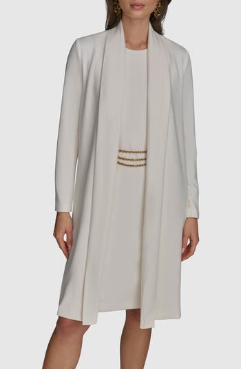【Donna Karan New York】Button-Front Chain-Trim Dress Donna Karan New York Women's Button-Front Chain-Trim Dress