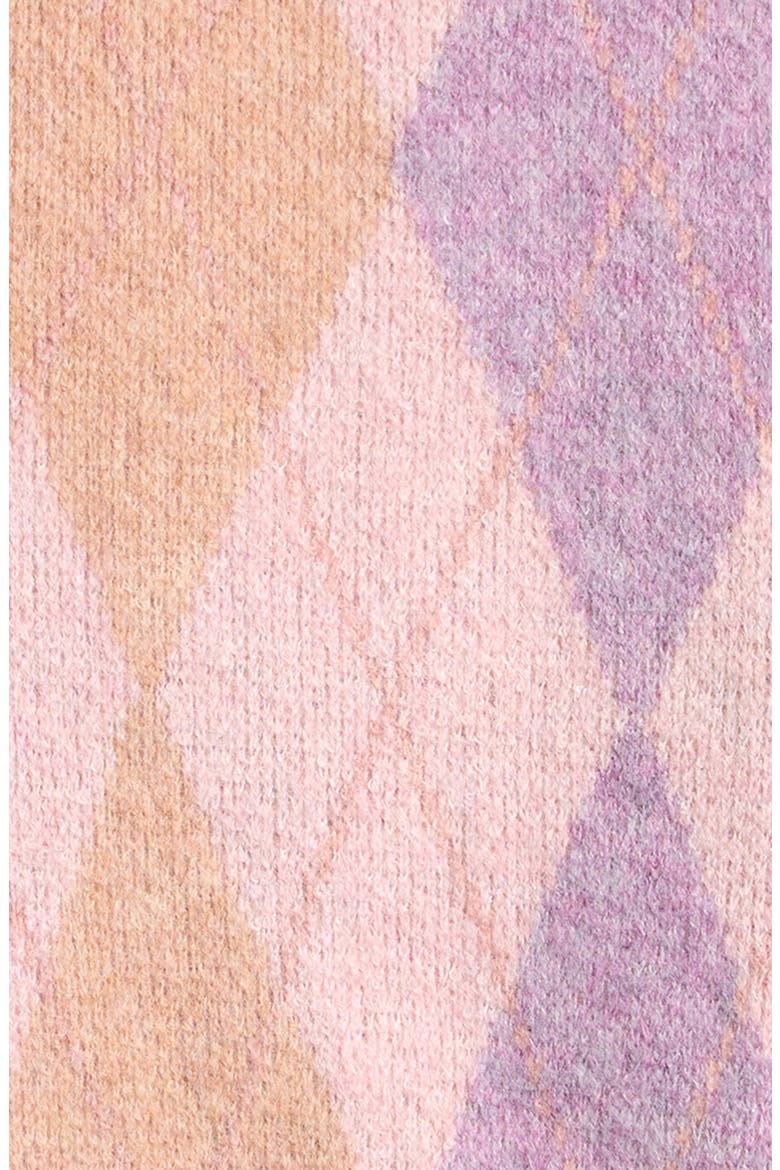 Kids' Argyle Short Sleeve Sweater, Alternate, color, PINK ARGYLE