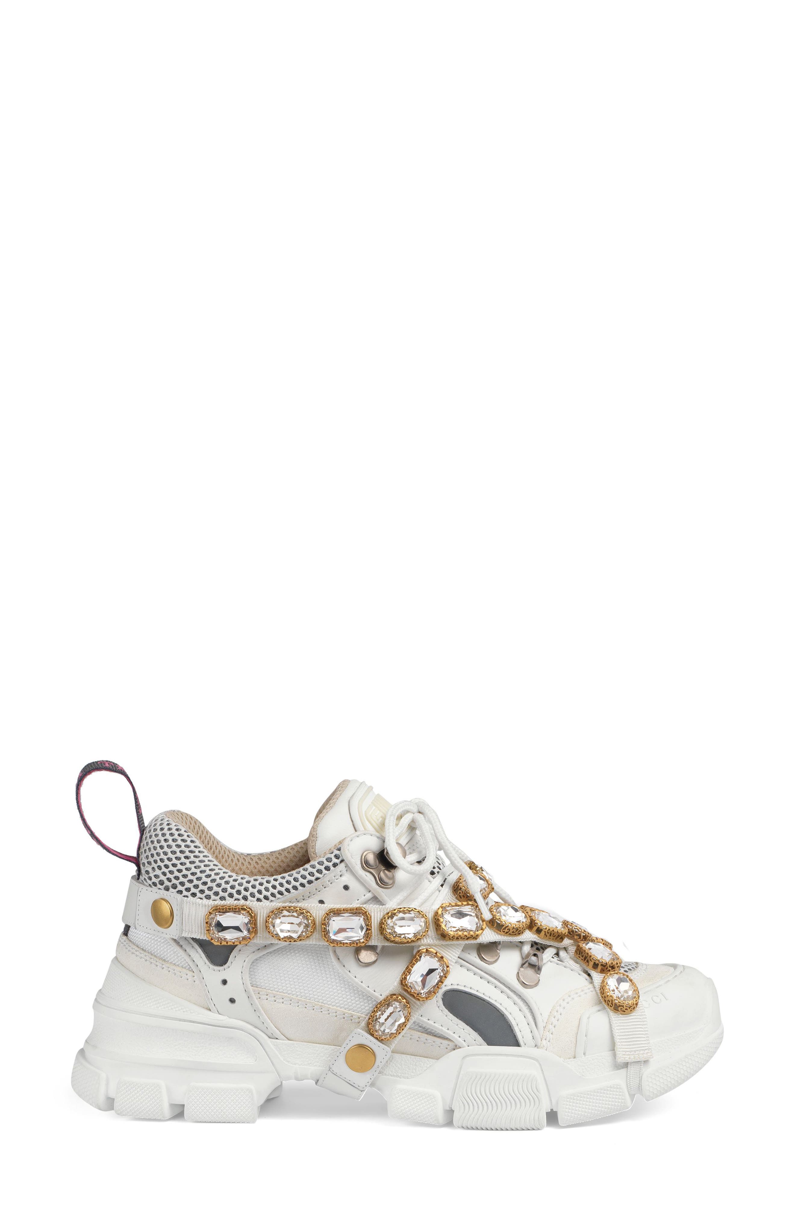 Gucci Flashtrek Jewel Embellished Sneaker, Alternate, color, 
