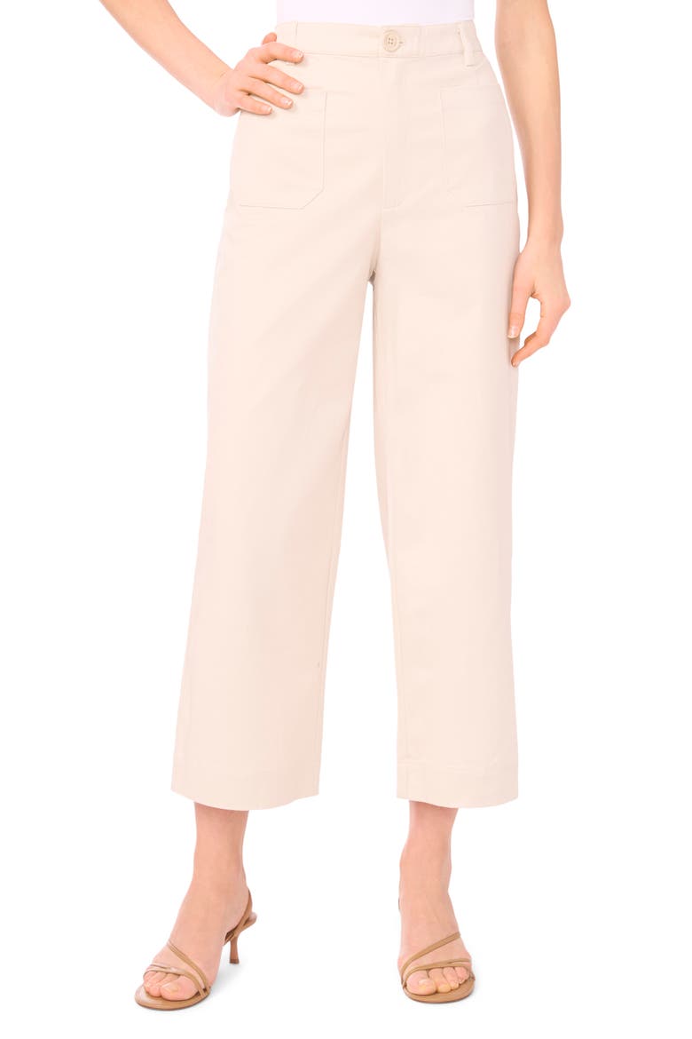 Patch Pocket Crop Twill Pants, Main, color, MOONBEAM