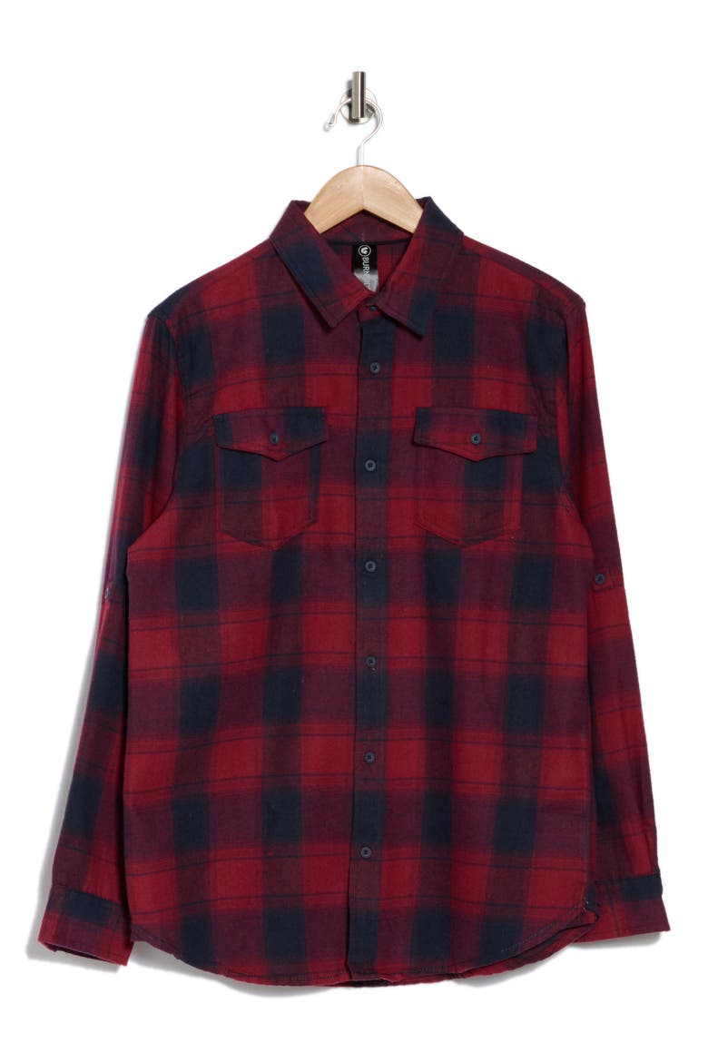 Plaid Flannel Shirt, Alternate, color, RED BLACK