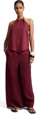 Onia Air Linen Drawstring Wide Leg Pant