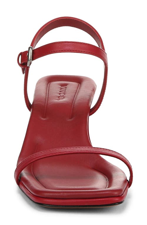 Vince Coco Leather Kitten-heel Sandals In Pomegranate