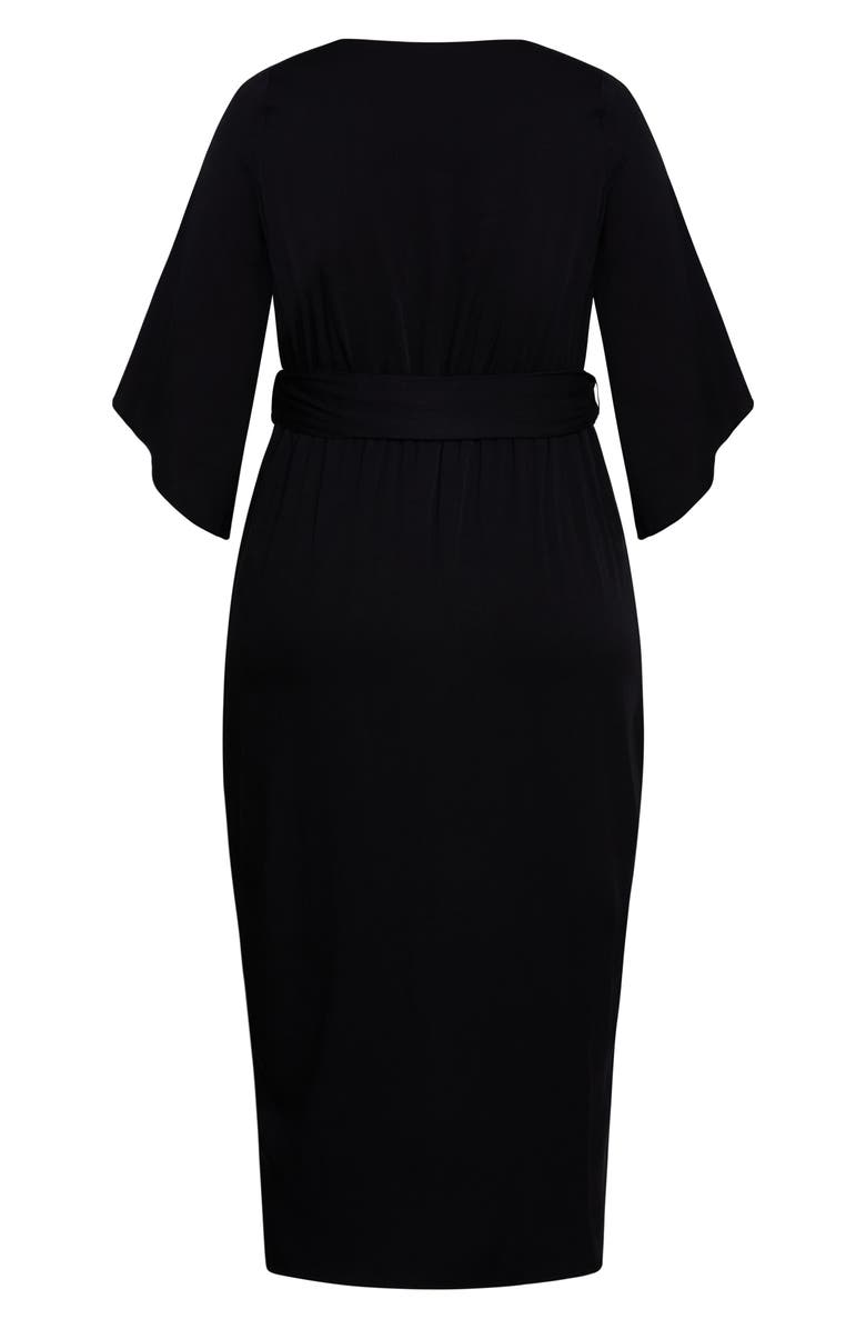 City Chic Faux Wrap Dress, Alternate, color, 