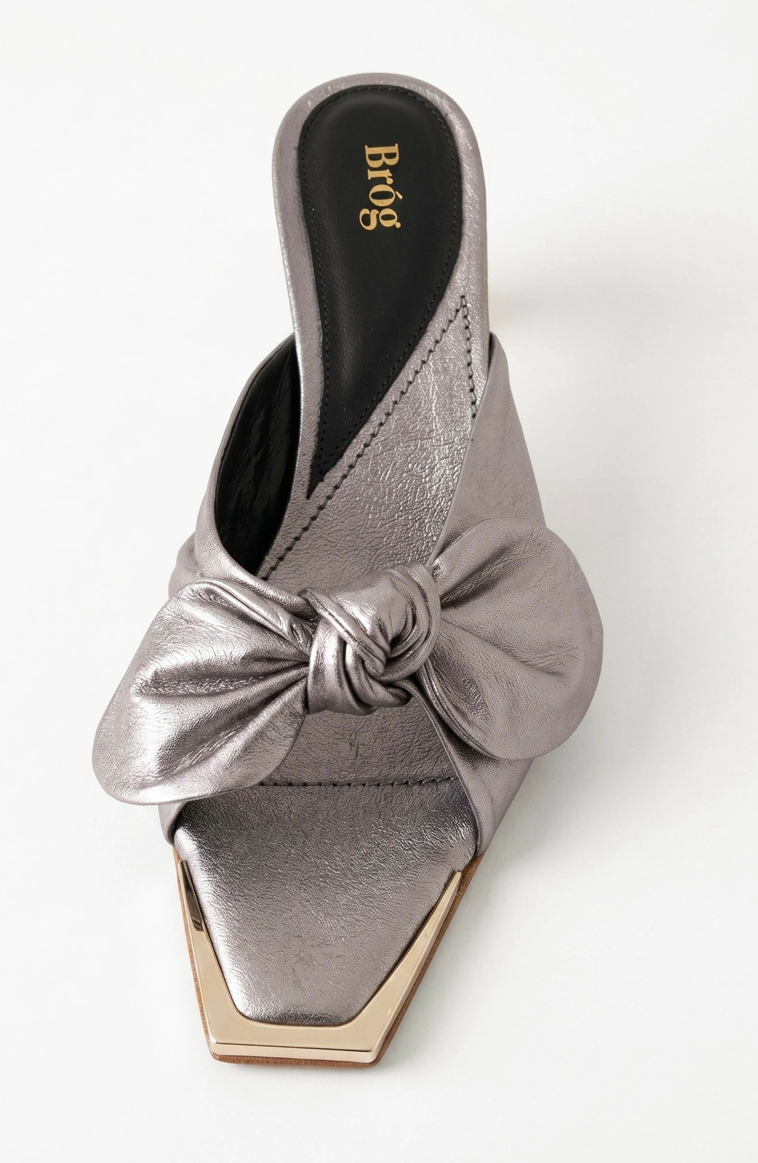 Brida Mule Kitten Heel Cosmos Silver, Alternate, color, Cosmos Silver