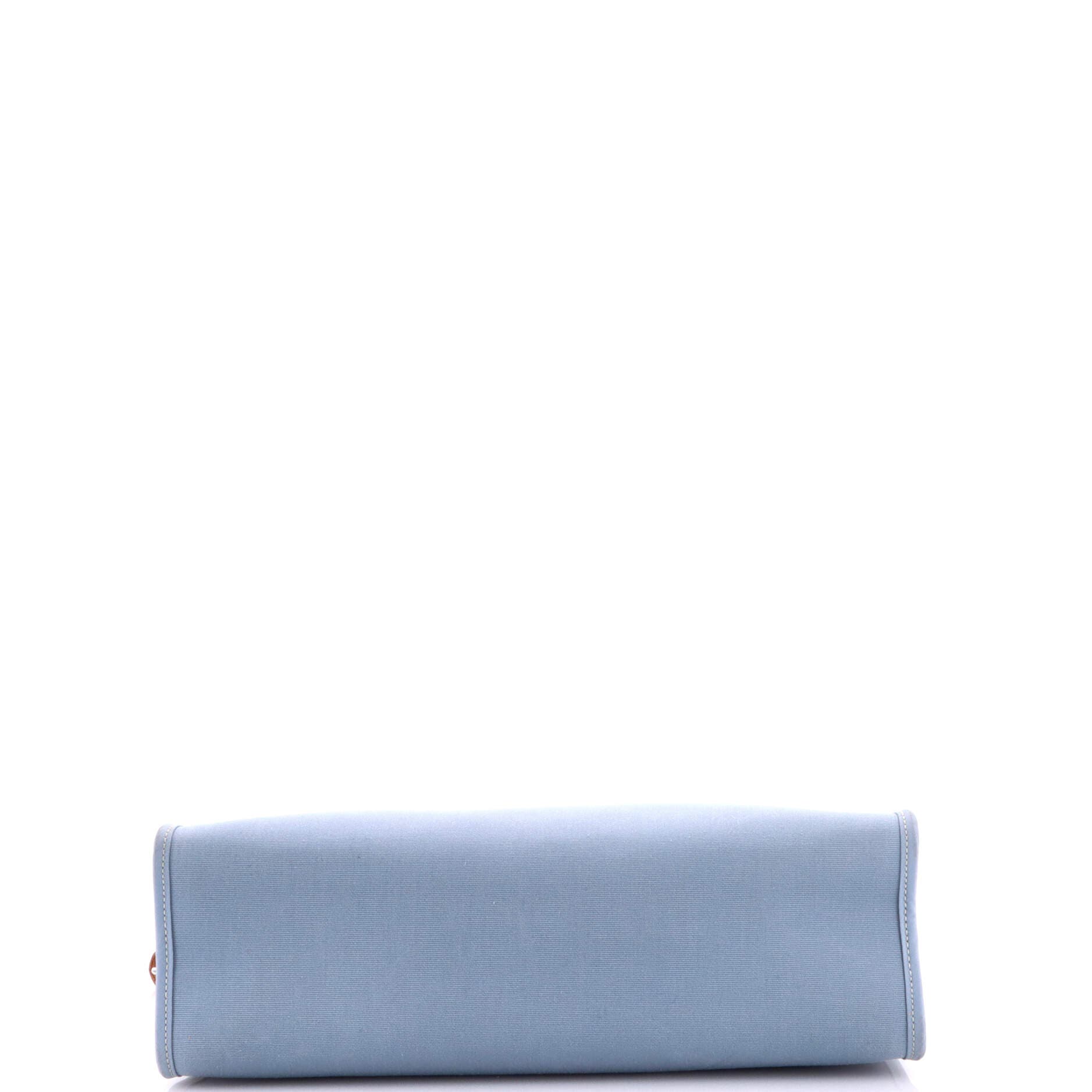 Pre-Owned Hermes Herbag Zip Leather and Toile 31, Alternate, color, Bleu Lin