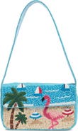 Collection XIIX Beaded Flamingo Beach Scene Shoulder Bag