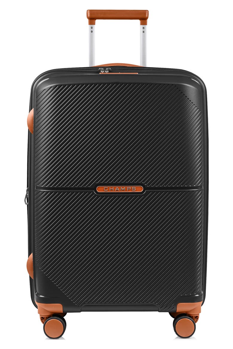 Vintage Aura 24-Inch Hardside Spinner Suitcase, Main, color, BLACK