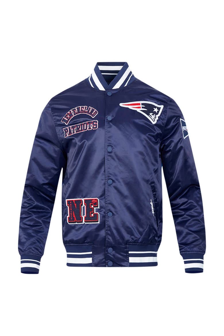 Men's Pro Standard Navy New England Patriots Sublimated Satin Full-Snap Jacket, Alternate, color, Navy