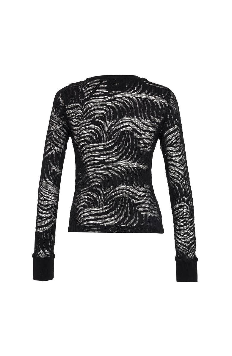 THEO The Label Artemis Fern Lace Long-Sleeve Top, Alternate, color, Black