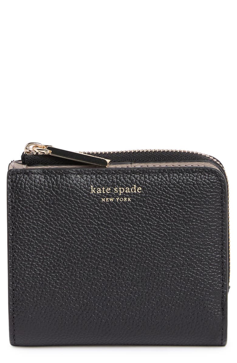 Kate Spade New York small leather bifold wallet, Main, color, 