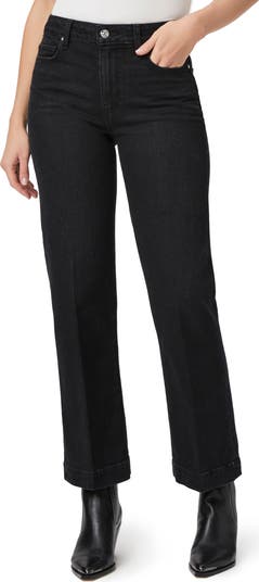 (取寄) ペイジ レディース リーナ アンクル イン ミッドナイト レイヴン Paige women Leenah Ankle in Midnight Raven Midnight Raven PAIGE Leenah High Waist Ankle Wide Leg Jeans | Nordstrom