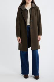 Lucky Brand Walker Coat with Hooded Bib Inset