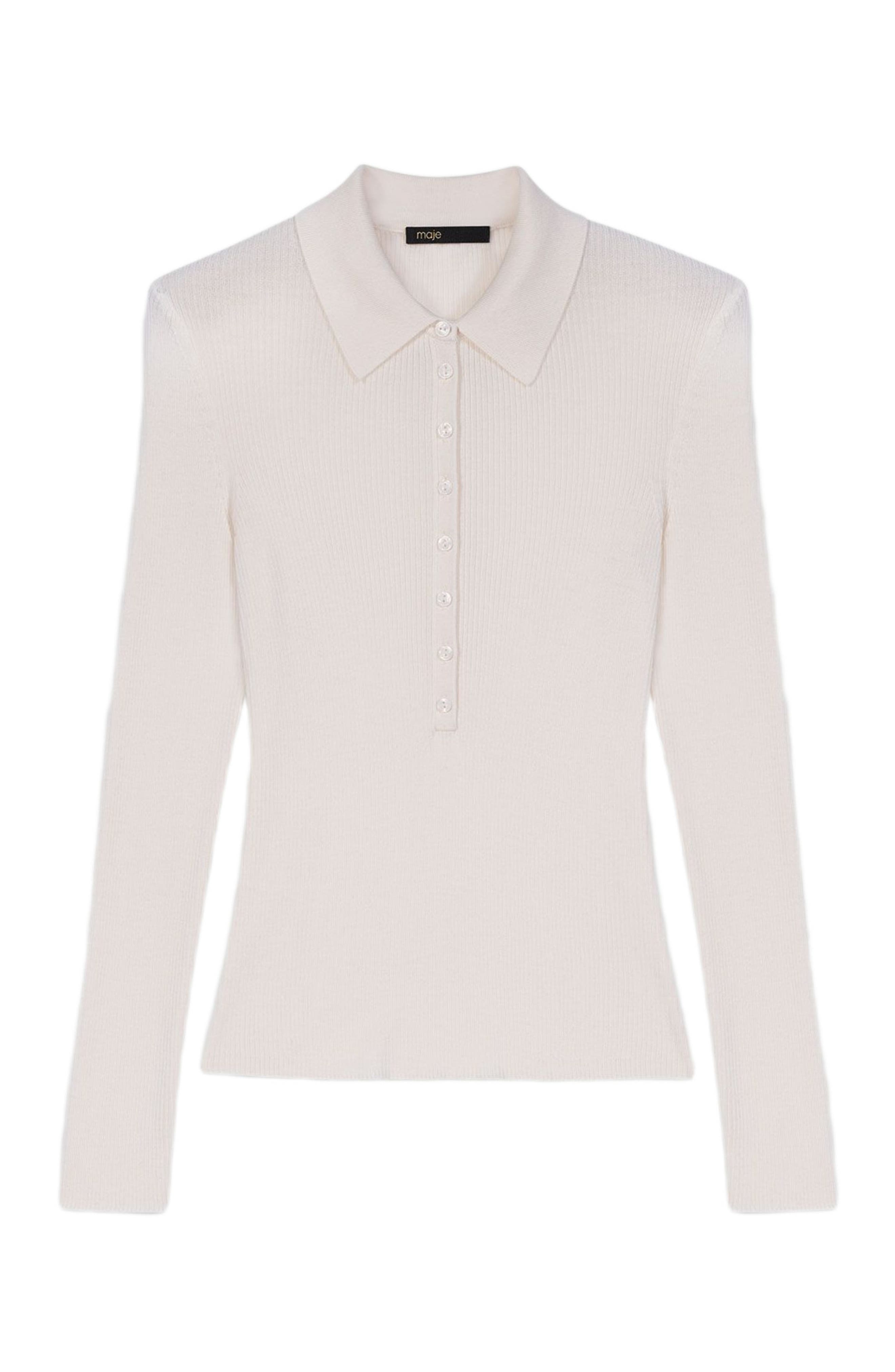 Ribbed polo sweater
