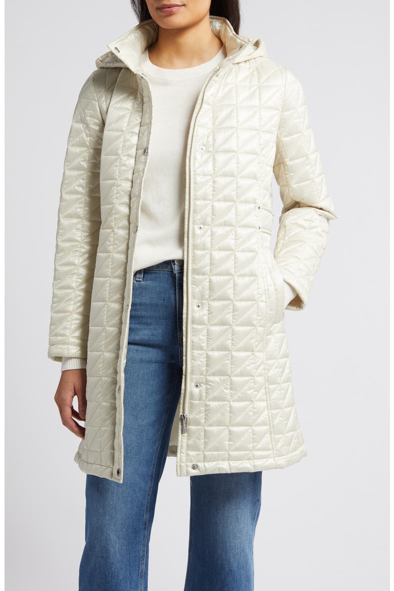 Box Quilt Hooded Coat, Alternate, color, CHAMPAGNE