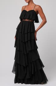 Lulus Serafina Tiered Midi Dress
