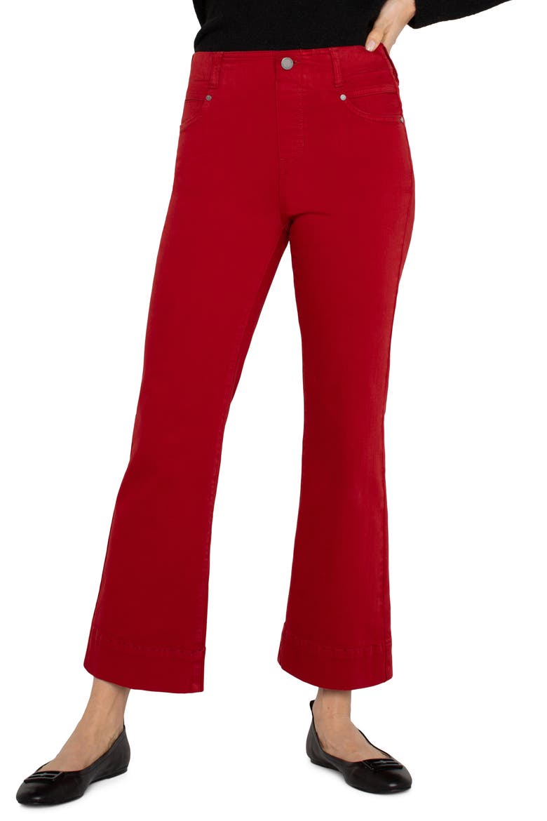 Gia Glider Pull-On Crop Flare Jeans, Main, color, CARNELIAN