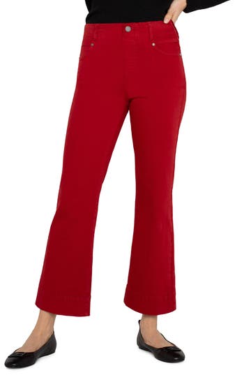 Liverpool Gia Glider Pull-on Crop Flare Jeans In Red