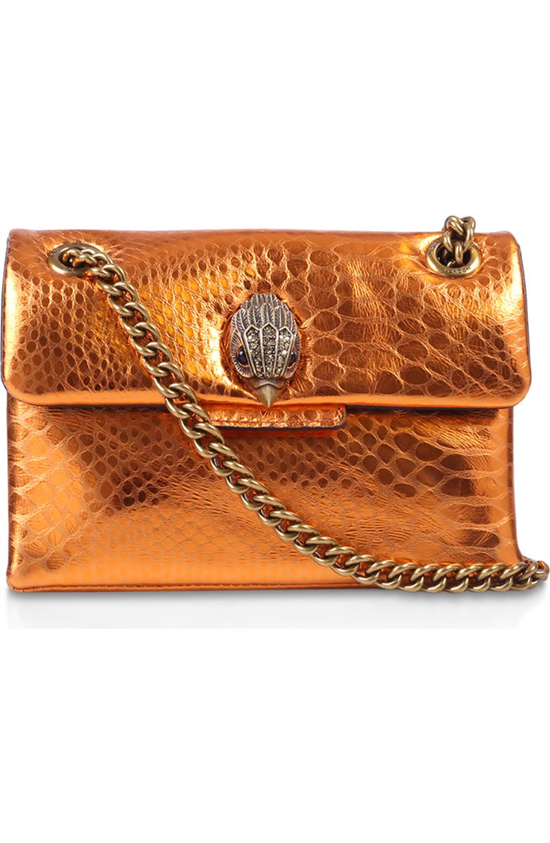 Kurt Geiger London Rainbow Shop Mini Kensington Metallic Leather Crossbody Bag, Main, color,