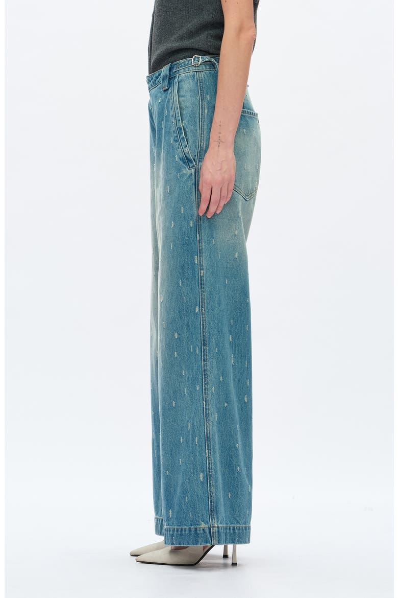 Distressed Low Rise Wide Leg Jeans, Alternate, color, VINTAGE MEDIUM BLUE
